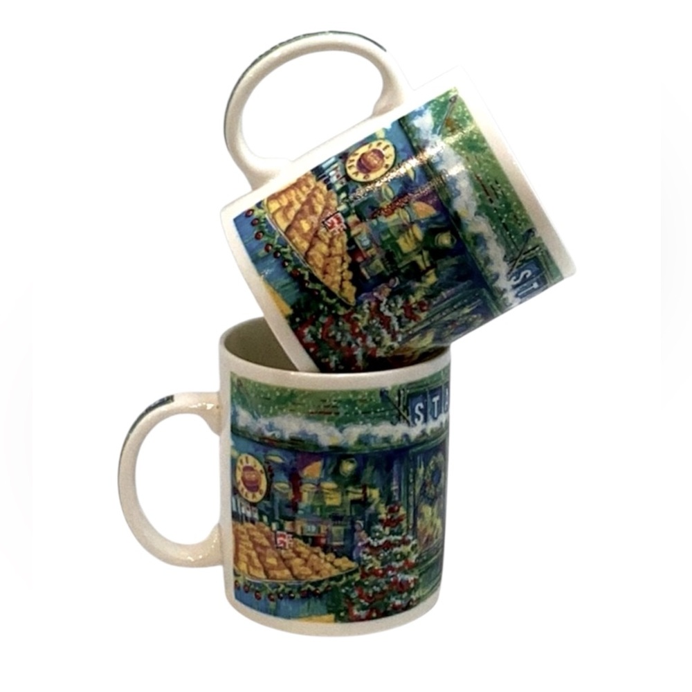 💚 Starbucks Pike’s Place Winter Market Ceramic Mug Set